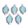 Synthetic Turquoise Faceted Leaf Pendants G-I375-04P-06-1