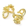 Brass Flower Wrapped European Beads KK-B142-01G-2
