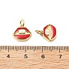 Brass Enamel Charms KK-L237-008G-3