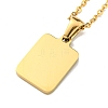 Ion Plating(IP) Rectangle with Initial Letter 304 Stainless Steel Pendant Necklace NJEW-R265-04G-B-2