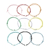 10Pcs 10 Color Alloy Heart Beaded Cord Bracelets Set BJEW-JB08182-1