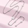 304 Stainless Steel Crystal Rhinestone Star Lariat Necklaces NJEW-R026-15P-2