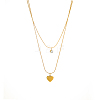 304 Stainless Steel Micro Pave Cubic Zirconia Double Layer Necklaces NJEW-OY002-46G-3