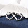 Tarnish Resistant 201 Stainless Steel Huggie Hoop Earrings MAK-R021-15mm-1