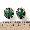 Half Round Brass Micro Pave Cubic Zirconia Stud Earrings EJEW-R215-01G-5