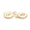 Brass Micro Pave Clear Cubic Zirconia Charms ZIRC-J040-44G-08-3