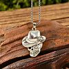 Halloween Zinc Alloy Cowbody Skull Pendant Necklaces for Unisex WGCDD93-01-2