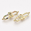 Brass Micro Pave Cubic Zirconia Links connectors ZIRC-T012-53G-2