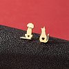 Stainless Steel Small Animal Stud Earrings for Women PW-WG5B49B-09-1