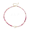 Summer Beach Dyed Natural Agate Round Beaded Necklaces NJEW-JN05262-01-4