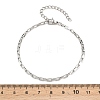 201 Stainless Steel Rectangle Link Chains Chain Bracelets for Women BJEW-G767-01C-P-5