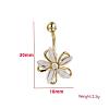 Flower Brass Cubic Zirconia Curved Barbell Belly Rings FS-WG56D26-01-3