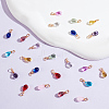 12Pcs 12 Color Glass Charms PALLOY-AB00038-4