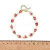 Handmade Nepalese Lampwork Cube and Natural Pearl Beaded Bracelets BJEW-JB14481-5