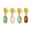 Natural & Synthetic Mixed Gemstone European Dangle Charms PALLOY-JF02387-1