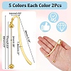 10Pcs 5 Colors Iron Bookmark Findings IFIN-AR0001-41-2