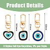 DICOSMETIC 3Pcs 3 Styles Evil Eye Alloy Enamel Pendant Decoration KEYC-DC0001-22-2