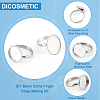 DICOSMETIC DIY Blank Dome Finger Rings Making Kit DIY-DC0001-62-4