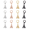 DICOSMETIC 12Pcs 4 Colors Brass Micro Pave Clear Cubic Zirconia Charms ZIRC-DC0001-18-1