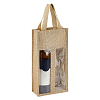 Jute Wine Storage Handbag with PVC Clear Window ABAG-WH0045-18-1