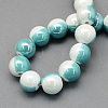 Handmade Two-tone Porcelain Round Beads PORC-S494-8mm-06-2