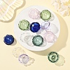 12Pcs 6 Colors Transparent Glass Bead Caps GLAA-YW0004-84-4