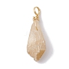Electroplated Natural Quartz Crystal Dyed Pendants PALLOY-JF02325-07-3