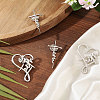 4Pcs 2 Styles Faith Theme Zinc Alloy Brooch JEWB-CA0001-90-5