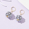 Polymer Clay Rhinestone Disco Ball Dangle Leverback Earrings EJEW-JE05297-02-2