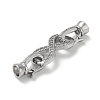 Rack Plating Brass Micro Pave Cubic Zirconia Fold Over Clasps KK-K377-12P-2