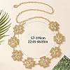 Alloy with Dyed Synthetic Turquoise Cross Link Chain Waist Chains for Women FS-WG34991-02-2