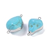 Synthetic Turquoise Connector Charms KK-F868-31P-2