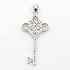 CZ Jewelry Brass Micro Pave Cubic Zirconia Chinese Knot Skeleton Key Pendants ZIRC-M020-65P-NR-2