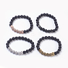 Natural Lava Rock Beads Stretch Bracelets BJEW-JB03900-1