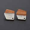 Two Tone Resin & Walnut Wood Stud Earring Findings MAK-N032-032-4