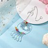 Round Glass & Acrylic & 201 Stainless Steel Sun Moon Hanging Suncatchers HJEW-JM04657-4