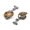 Natural Fluorite Fossil Snail Pendants G-F062-14-3