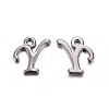 Gunmetal Plated Alloy Letter Pendants LS-PALLOY-J718-01B-Y-1