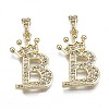 Brass Micro Pave Clear Cubic Zirconia Pendants KK-N241-002-NR-4