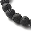 Oil Diffuser Yoga Natural Tourmaline & Natural Lava Rock Beads Stretch Bracelet for Girl Women BJEW-JB06800-7