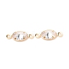 Brass Micro Pave Clear Cubic Zirconia Link Connectors ZIRC-K087-15KCG-1