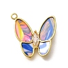 304 Stainless Steel with Cubic Zirconia and Shell Charms LS-STAS-Q347-09B-G-1