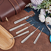 Unicraftale 6 Sets 2 Style Stainless Steel Leathercraft Stitching Groover TOOL-UN0001-33-2