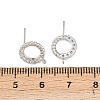 Brass Micro Pave Clear Cubic Zirconia Ring Stud Earring Findings KK-Z133-02P-02-3
