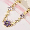 Brass Micro Pave Cubic Zirconia Link Chain Bracelets for Women BJEW-C156-04D-01G-3