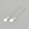 925 Sterling Silver Twisted Extender Chains STER-S002-33-2