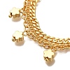 Flower Brass Charm Bracelets for Women BJEW-L696-100G-2