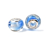 Mixed Styles Handmade Lampwork Large Hole Rondelle European Beads LPDL-L003-03-2