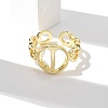 Brass Open Cuff Rings for Women RJEW-K289-01G-J-2