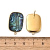 304 Stainless Steel Pave Natural Paua Shell Stud Earring Findings STAS-Z125-08G-3
